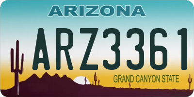 AZ license plate ARZ3361