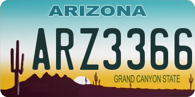 AZ license plate ARZ3366