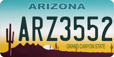 AZ license plate ARZ3552