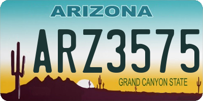 AZ license plate ARZ3575