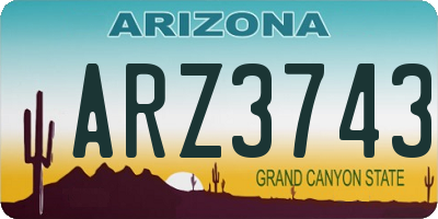 AZ license plate ARZ3743
