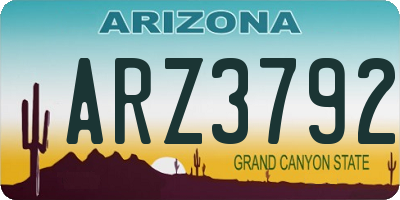 AZ license plate ARZ3792