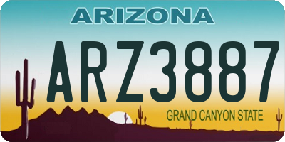 AZ license plate ARZ3887