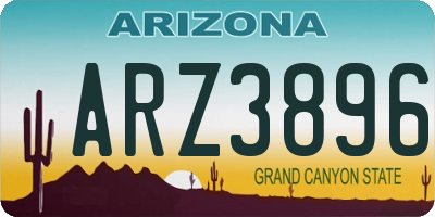 AZ license plate ARZ3896