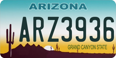 AZ license plate ARZ3936