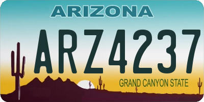 AZ license plate ARZ4237