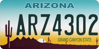 AZ license plate ARZ4302