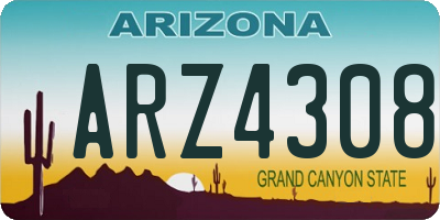 AZ license plate ARZ4308