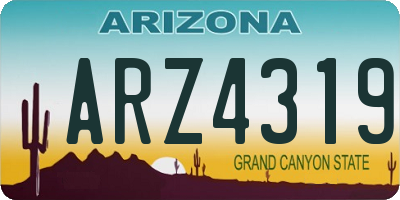 AZ license plate ARZ4319