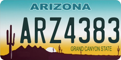 AZ license plate ARZ4383