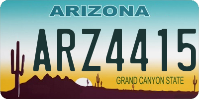 AZ license plate ARZ4415