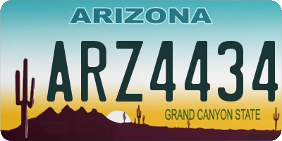 AZ license plate ARZ4434