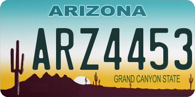 AZ license plate ARZ4453