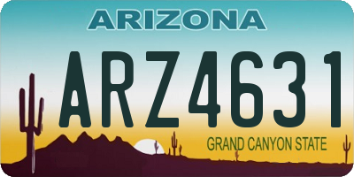 AZ license plate ARZ4631
