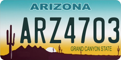 AZ license plate ARZ4703