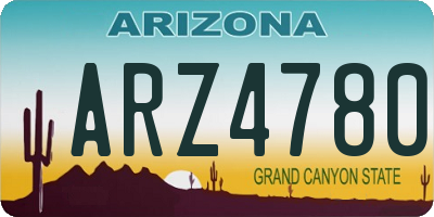 AZ license plate ARZ4780