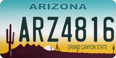 AZ license plate ARZ4816