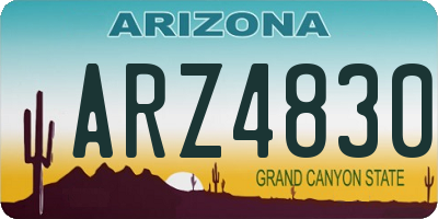 AZ license plate ARZ4830