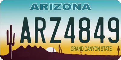 AZ license plate ARZ4849