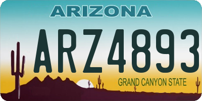 AZ license plate ARZ4893