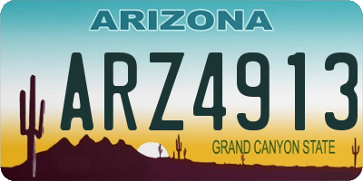 AZ license plate ARZ4913
