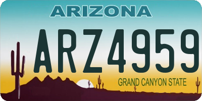 AZ license plate ARZ4959