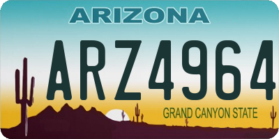 AZ license plate ARZ4964