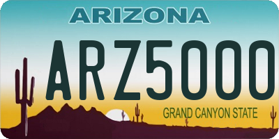 AZ license plate ARZ5000