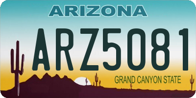 AZ license plate ARZ5081