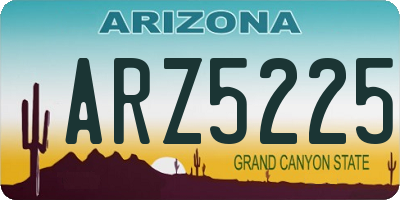 AZ license plate ARZ5225