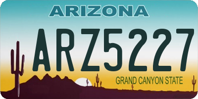 AZ license plate ARZ5227