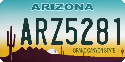 AZ license plate ARZ5281