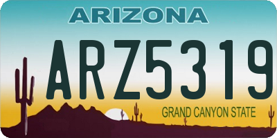 AZ license plate ARZ5319