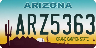 AZ license plate ARZ5363