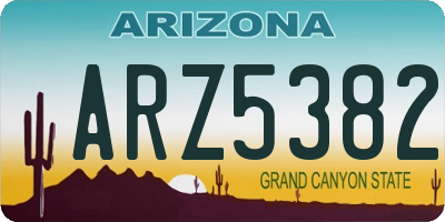 AZ license plate ARZ5382