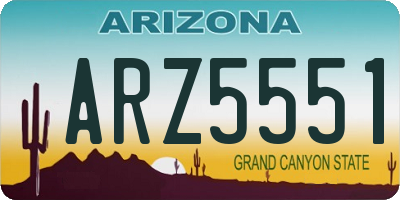 AZ license plate ARZ5551
