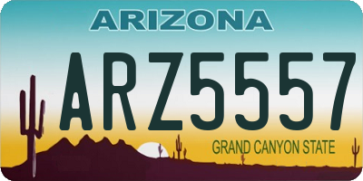 AZ license plate ARZ5557