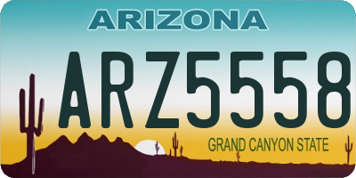 AZ license plate ARZ5558