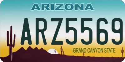 AZ license plate ARZ5569