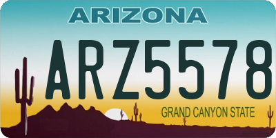 AZ license plate ARZ5578