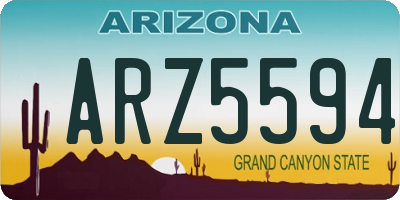 AZ license plate ARZ5594