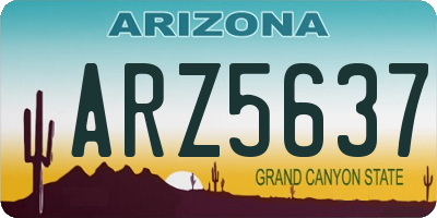AZ license plate ARZ5637