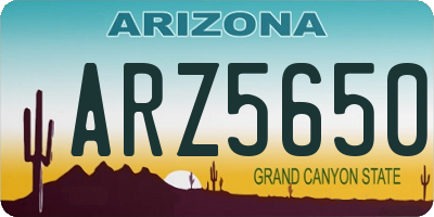 AZ license plate ARZ5650