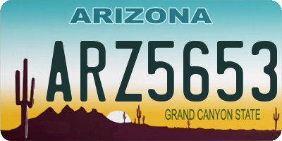 AZ license plate ARZ5653