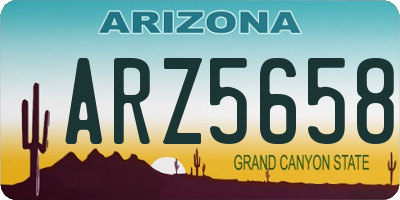 AZ license plate ARZ5658
