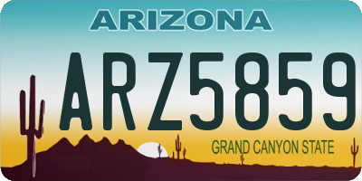 AZ license plate ARZ5859