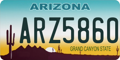 AZ license plate ARZ5860