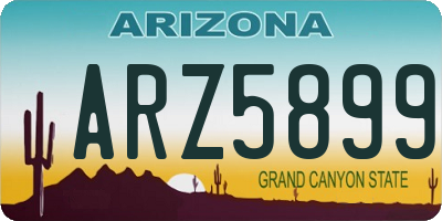 AZ license plate ARZ5899