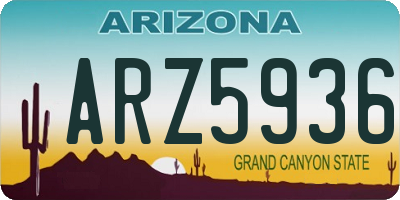 AZ license plate ARZ5936