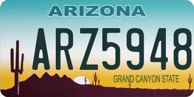 AZ license plate ARZ5948